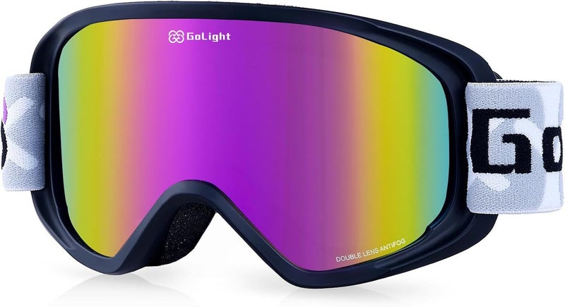 Golight Youth, Teen & Small-Face Adult Ski Goggles – Safe Fit for Small Faces, Anti-Fog Lens & UV400 Full Protection - Image 1